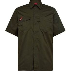 ENGEL Extend kortrmet skjorte med strk Forest Green 7184-812