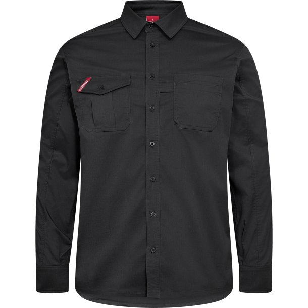 ENGEL Extend langærmet skjorte med stræk Antrazitgrå 7185-812