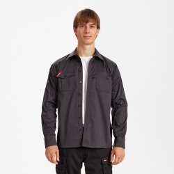 ENGEL Extend langærmet skjorte med stræk Antrazitgrå 7185-812