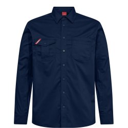 ENGEL Extend langærmet skjorte med stræk Blue Ink 7185-812