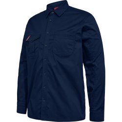 ENGEL Extend langærmet skjorte med stræk Blue Ink 7185-812