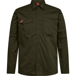 ENGEL Extend langærmet skjorte med stræk Forest Green 7185-812