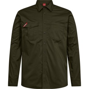 ENGEL Extend langrmet skjorte med strk Forest Green 7185-812