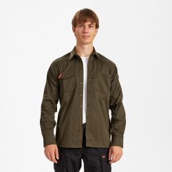 ENGEL Extend langærmet skjorte med stræk Forest Green 7185-812