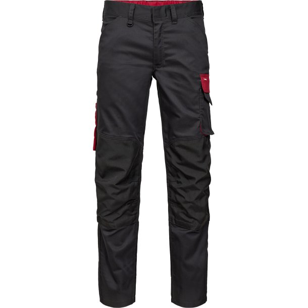 ENGEL Galaxy arbejdsbukser med strk Antrazitgr/Tomato Red 2809-255