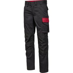 ENGEL Galaxy arbejdsbukser med strk Antrazitgr/Tomato Red 2809-255