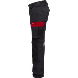 ENGEL Galaxy arbejdsbukser med strk Antrazitgr/Tomato Red 2809-255