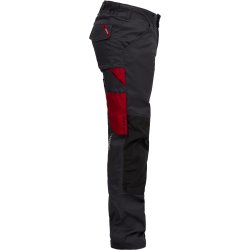 ENGEL Galaxy arbejdsbukser med strk Antrazitgr/Tomato Red 2809-255