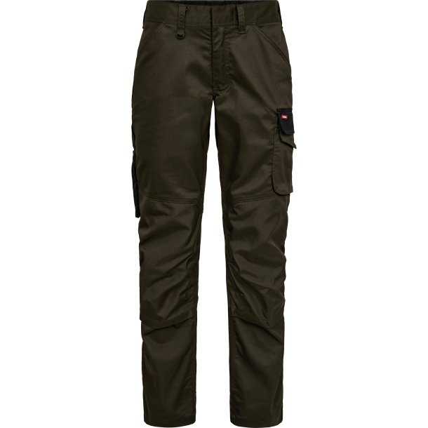 ENGEL Galaxy arbejdsbukser med strk Forest Green/Sort 2809-255