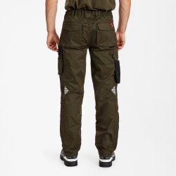 ENGEL Galaxy arbejdsbukser med strk Forest Green/Sort 2809-255