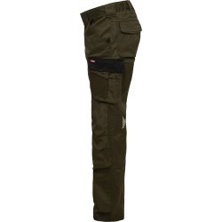 ENGEL Galaxy arbejdsbukser med strk Forest Green/Sort 2809-255