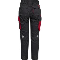 ENGEL Galaxy dame arbejdsbukser med strk Antrazitgr/Tomato Red 2816-255