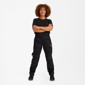 ENGEL Galaxy dame arbejdsbukser med strk Sort/Antrazitgr 2816-255