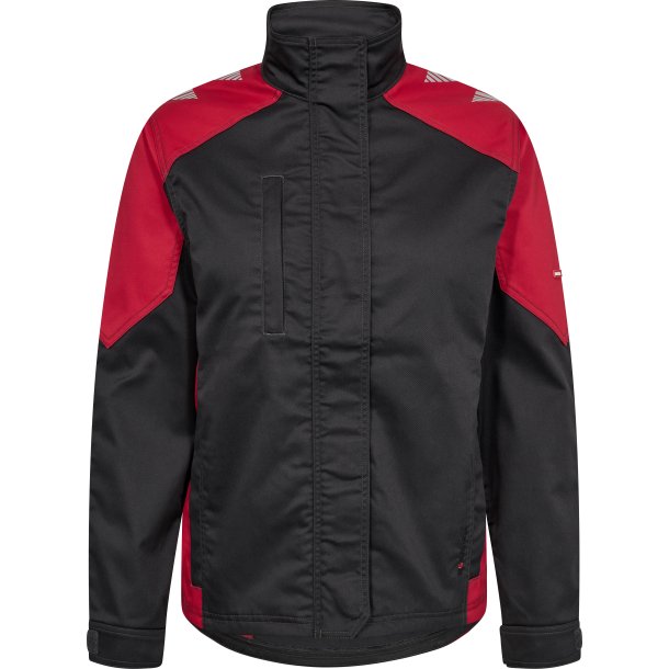 ENGEL Galaxy dame arbejdsjakke med stræk Antrazitgrå/Tomato Red 1816-255