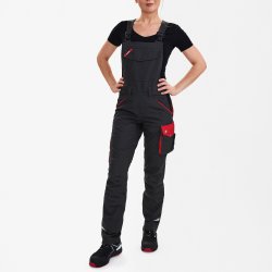 ENGEL Galaxy dameoverall Antrazitgrå/Tomato Red 3815-254