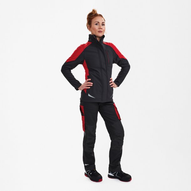 ENGEL Galaxy dame softshelljakke Antrazitgr�/Tomato Red 8815-229