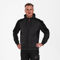 ENGEL Galaxy Sweat Cardigan med h�tte Antrazitgr�/Sort 8820-233