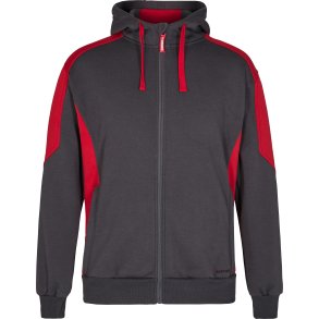 ENGEL Galaxy Sweat Cardigan med h�tte Antrazitgr�/Tomato Red 8820-233