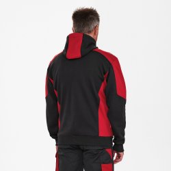 ENGEL Galaxy Sweat Cardigan med htte Antrazitgr/Tomato Red 8820-233