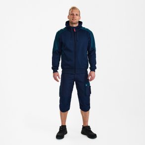 ENGEL Galaxy Sweat Cardigan med h�tte Blue Ink/Dark Petrol 8820-233