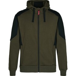 ENGEL Galaxy Sweat Cardigan med htte Forest Green/Sort 8820-233