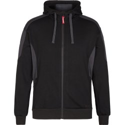 ENGEL Galaxy Sweat Cardigan med htte Sort/Antrazitgr 8820-233
