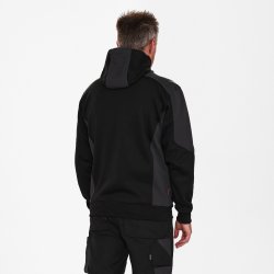 ENGEL Galaxy Sweat Cardigan med htte Sort/Antrazitgr 8820-233