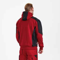 ENGEL Galaxy Sweat Cardigan med hætte Tomato Red/AntrazitGrå 8820-233