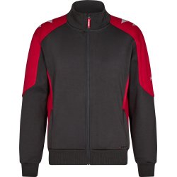 ENGEL Galaxy Sweat Cardigan med krave Antrazitgr�/Tomato Red 8830-233