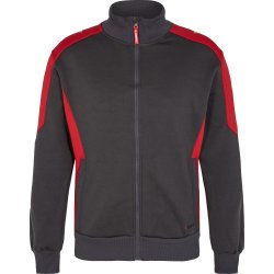ENGEL Galaxy Sweat Cardigan med krave Antrazitgr/Tomato Red 8830-233