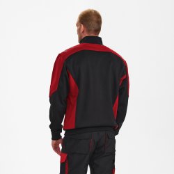 ENGEL Galaxy Sweat Cardigan med krave Antrazitgr/Tomato Red 8830-233