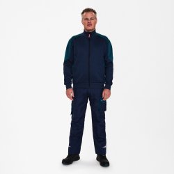 ENGEL Galaxy Sweat Cardigan med krave Blue Ink/Dark Petrol 8830-233