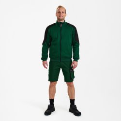 ENGEL Galaxy Sweat Cardigan med krave Gr�n/Sort 8830-233