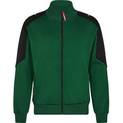 ENGEL Galaxy Sweat Cardigan med krave Gr�n/Sort 8830-233