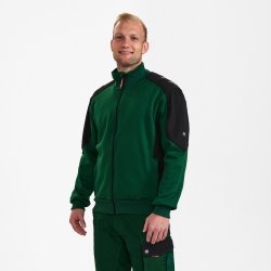 ENGEL Galaxy Sweat Cardigan med krave Gr�n/Sort 8830-233
