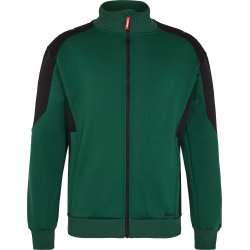 ENGEL Galaxy Sweat Cardigan med krave Grøn/Sort 8830-233