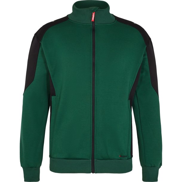 ENGEL Galaxy Sweat Cardigan med krave Grn/Sort 8830-233