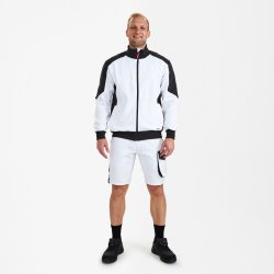 ENGEL Galaxy Sweat Cardigan med krave Hvid/Antrazitgr� 8830-233