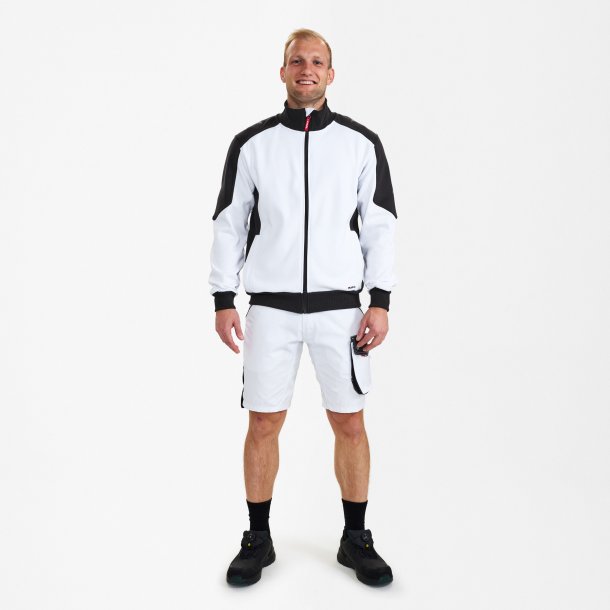 ENGEL Galaxy Sweat Cardigan med krave Hvid/Antrazitgr� 8830-233