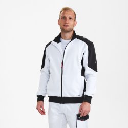 ENGEL Galaxy Sweat Cardigan med krave Hvid/Antrazitgr� 8830-233