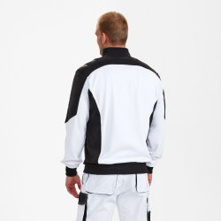 ENGEL Galaxy Sweat Cardigan med krave Hvid/Antrazitgr� 8830-233