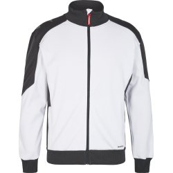 ENGEL Galaxy Sweat Cardigan med krave Hvid/Antrazitgr 8830-233
