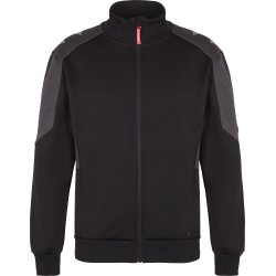 ENGEL Galaxy Sweat Cardigan med krave Sort/Antrazitgr 8830-233
