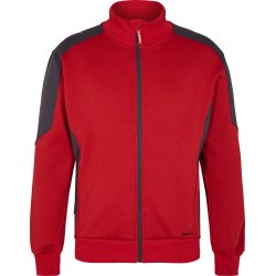 ENGEL Galaxy Sweat Cardigan med krave Tomato Red/AntrazitGrå 8830-233