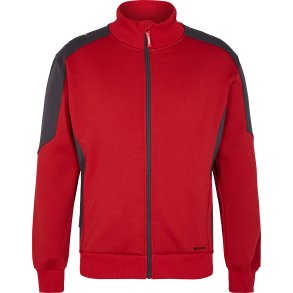 ENGEL Galaxy Sweat Cardigan med krave Tomato Red/AntrazitGr 8830-233