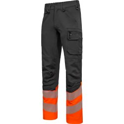 ENGEL Safety arbejdsbukser med 4-vejs str�k Antrazitgr�/Orange 2346-124