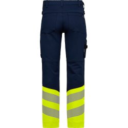 ENGEL Safety arbejdsbukser med 4-vejs str�k Blue Ink/Gul 2346-124