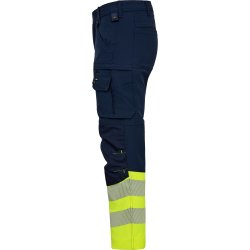 ENGEL Safety arbejdsbukser med 4-vejs str�k Blue Ink/Gul 2346-124