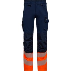 ENGEL Safety arbejdsbukser med 4-vejs str�k Blue Ink/Orange 2346-124