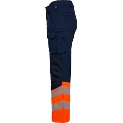 ENGEL Safety arbejdsbukser med 4-vejs str�k Blue Ink/Orange 2346-124